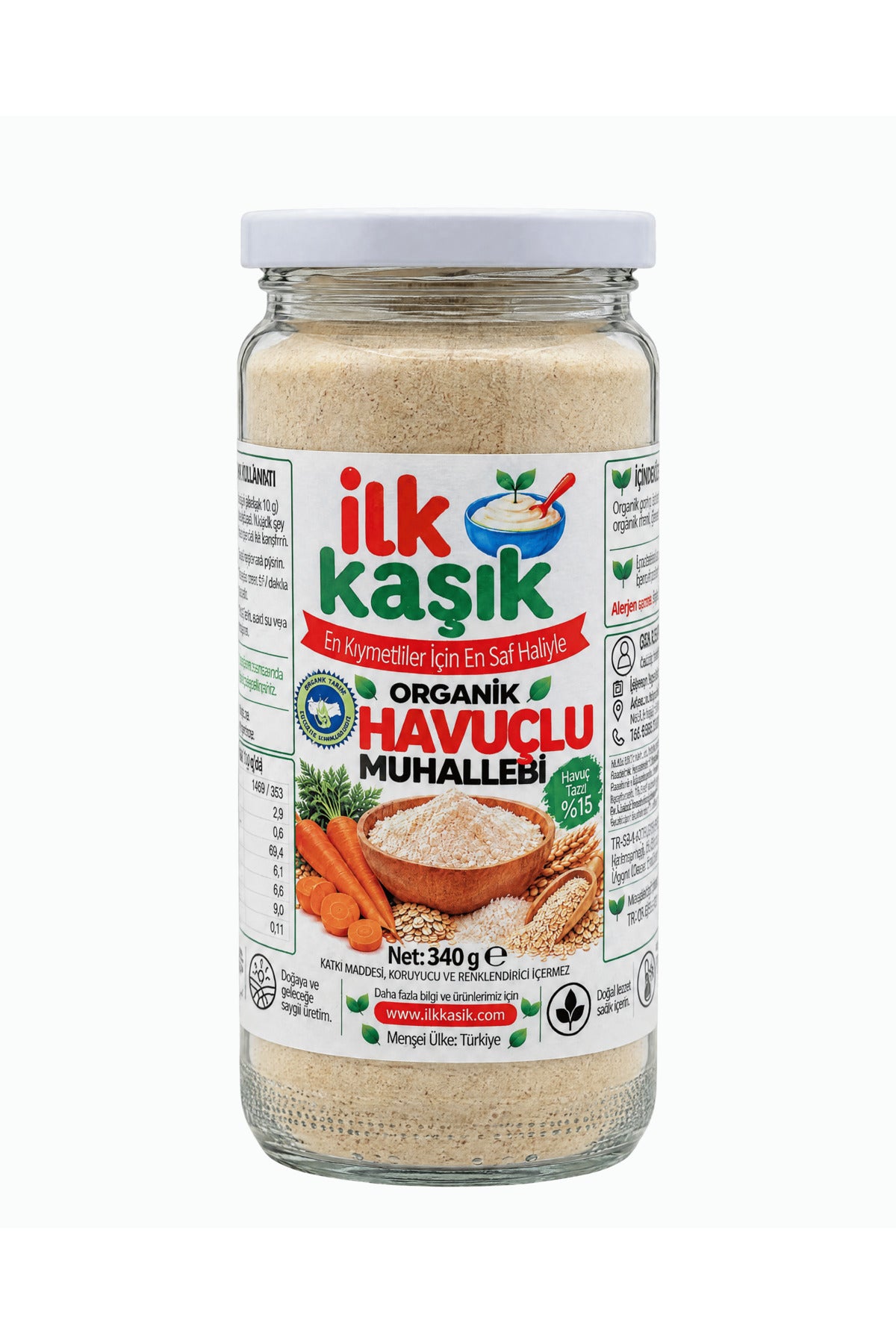 Organik Havuçlu Muhallebi Karışımı 340 g – İlk Kaşık (2)