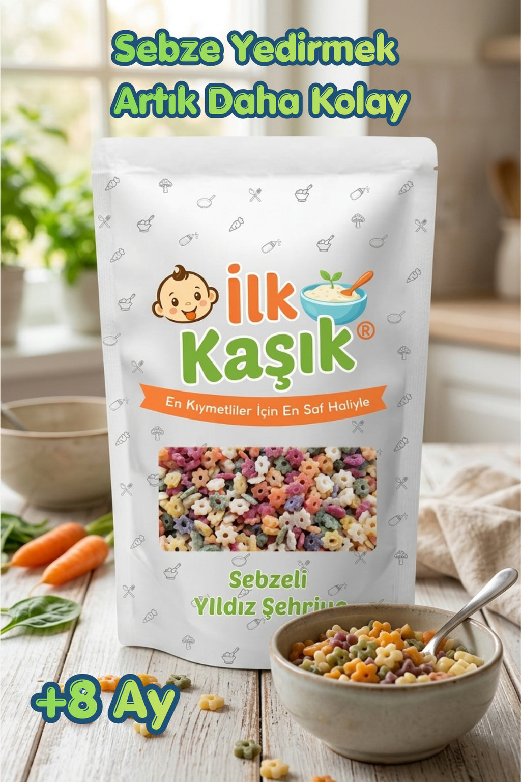 Sebze Püreli Yıldız Şehriye 200 g – İlk Kaşık