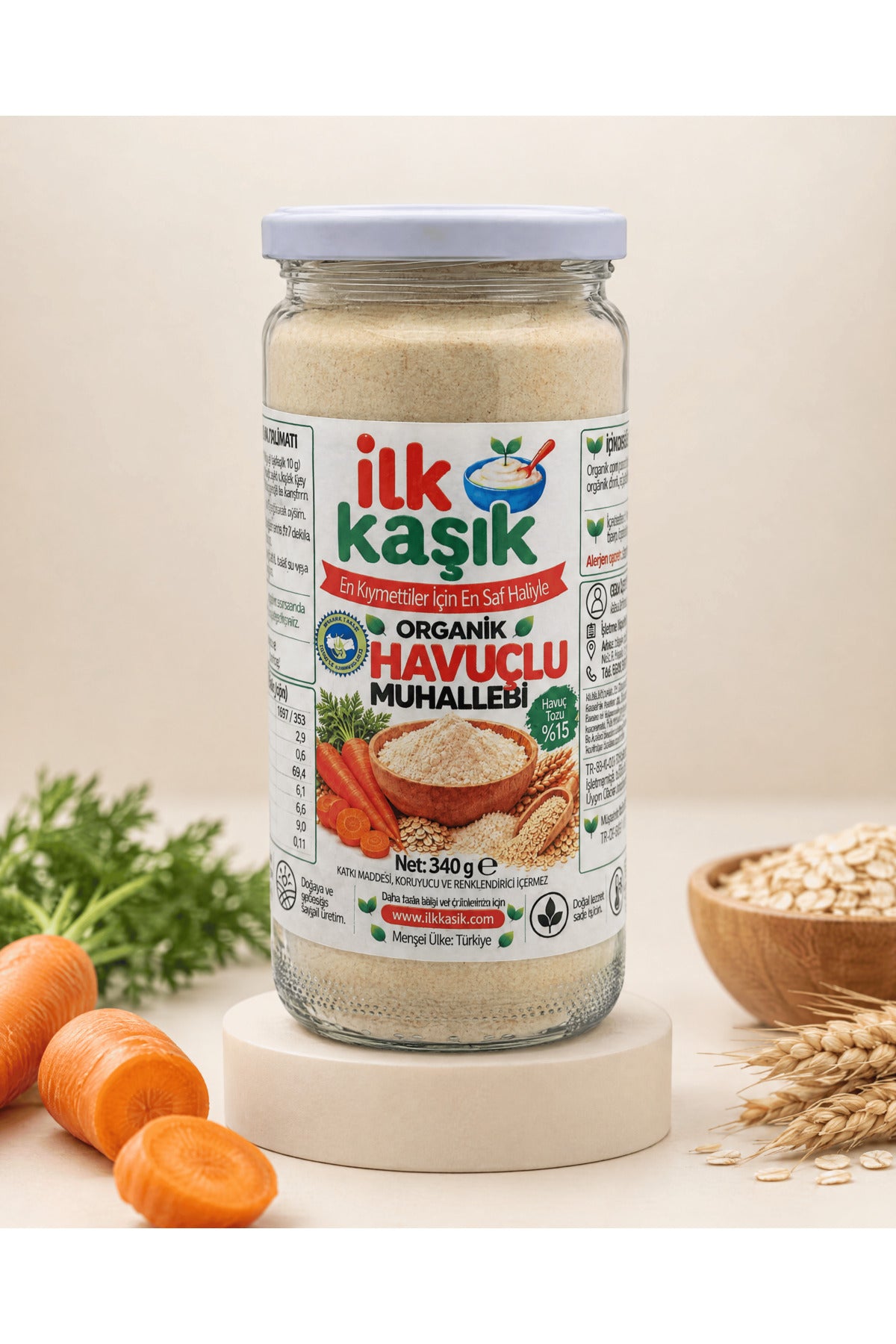 Organik Havuçlu Muhallebi Karışımı 340 g – İlk Kaşık