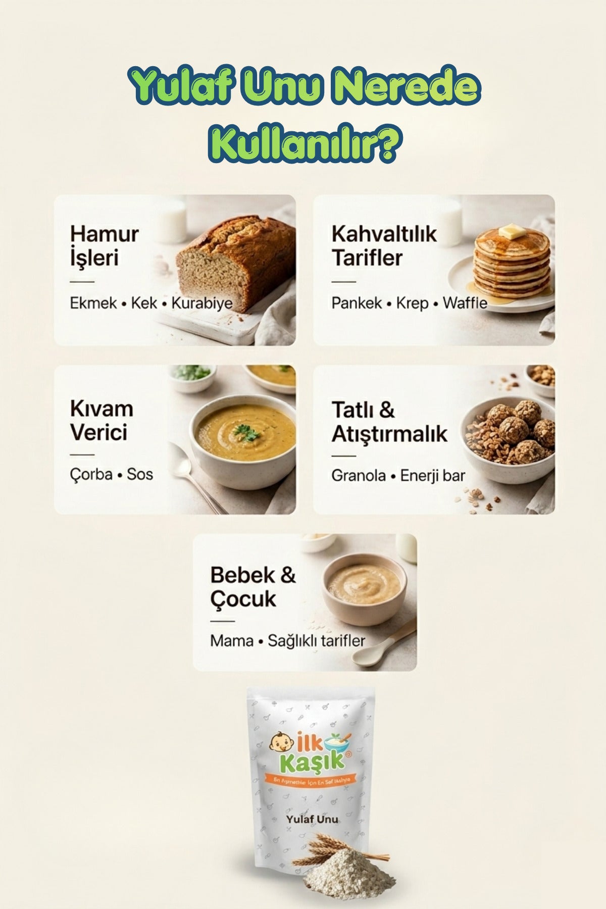 Organik Tam Yulaf Unu 280 g – İlk Kaşık (2)