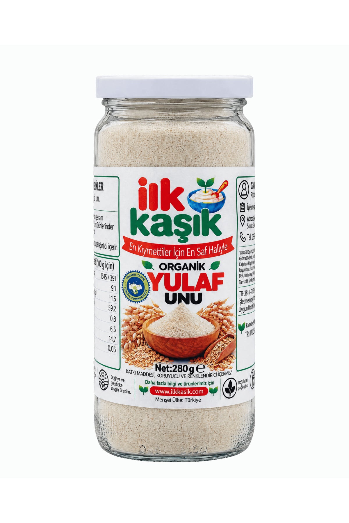 Organik Tam Yulaf Unu 280 g – İlk Kaşık